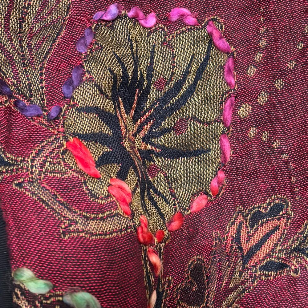 Magical embroidered, long duster-style Boho dream coat with pockets, "One Size" - Picture 7 of 15